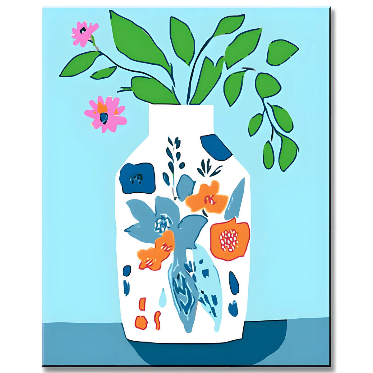 Malen nach Zahlen Kunst Minimalismus Farbige Vase