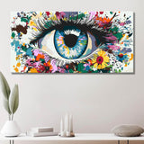 Malen nach Zahlen Kunst Auge mit vielen bunten Blumen