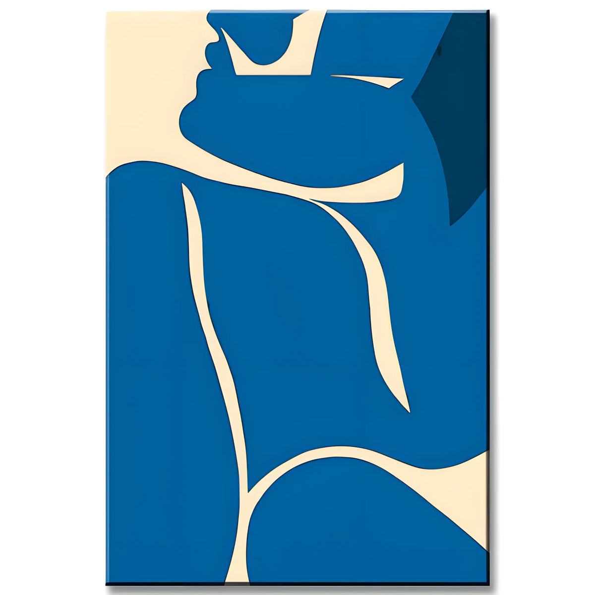 Malen nach Zahlen Kunst Blau-gelbes abstraktes Gemälde