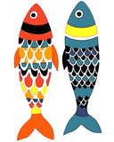 Malen nach Zahlen Kunst 2 Bunte Fische Kopf zum Schwanz