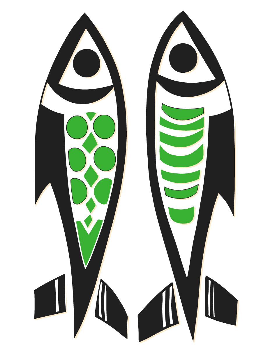 Malen nach Zahlen Strichzeichnung 2 Fische gegenüberliegend