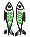 Malen nach Zahlen Strichzeichnung 2 Fische gegenüberliegend