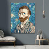 Malen nach Zahlen Kunst Mann mit Vollbart und blauer Hintergrund