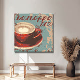 Malen nach Zahlen Kunst Lifestyle Rote Kaffeetasse auf Unterlage