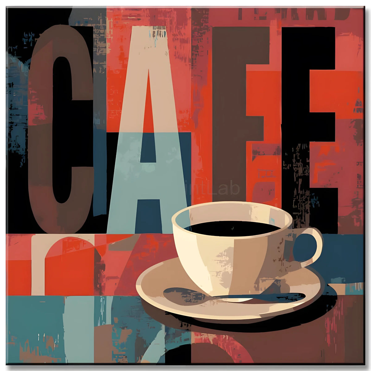 Malen nach Zahlen Kunst Lifestyle Rote Kaffeetasse auf Unterlage