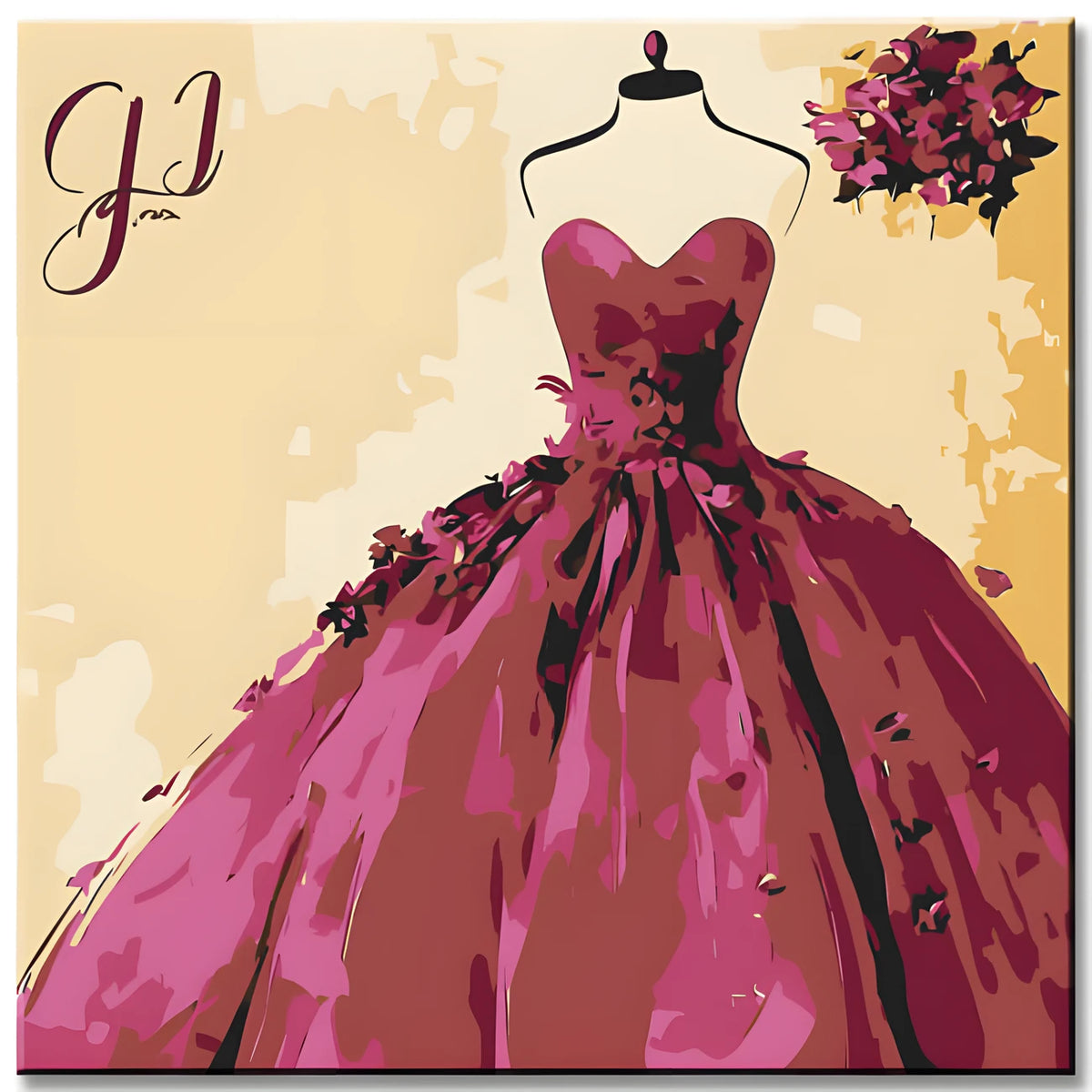 Malen nach Zahlen Kunst Lifestyle Violettes Ballkleid