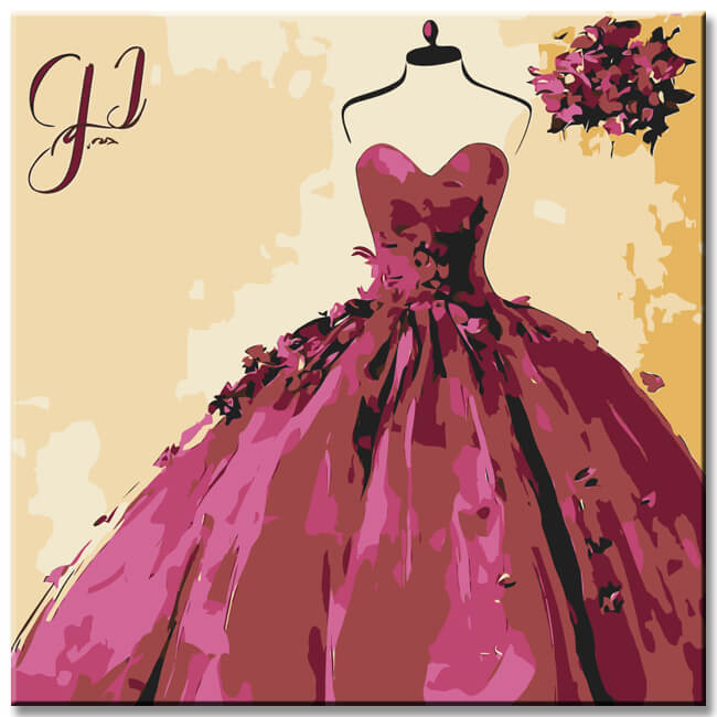 Malen nach Zahlen Kunst Lifestyle Violettes Ballkleid