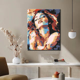 Malen nach Zahlen Kunst Lifestyle Frau mit Farbklecksen