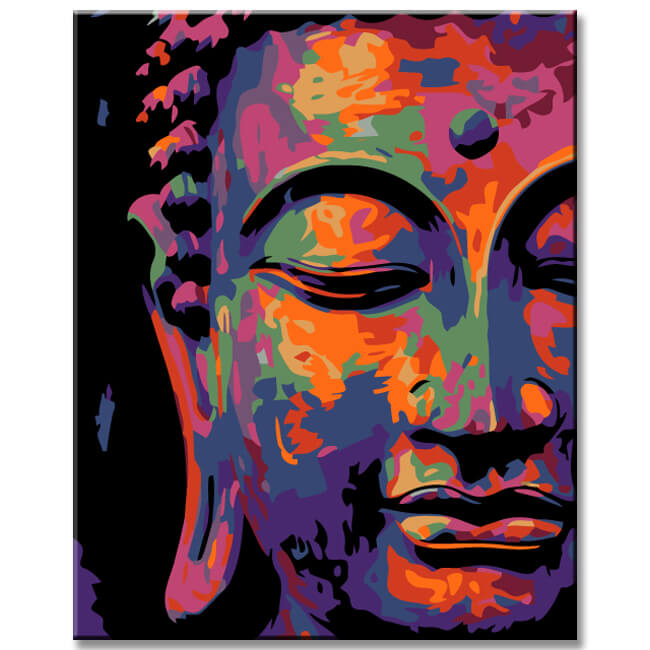 Buddhistische Kunst als Bilderwand  Farbenfrohe und Spirituelle LeinwandBilder - 3-teilig