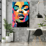 Malen nach Zahlen Kunst Lifestyle Gesicht mit Regenborgenfarben und Glitzer