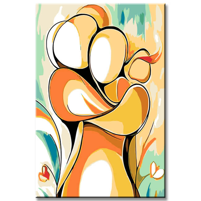 Malen nach Zahlen Abstrakte Kunst Umarmendes Paar