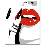 Malen nach Zahlen Rote Lippen und Fingernägel