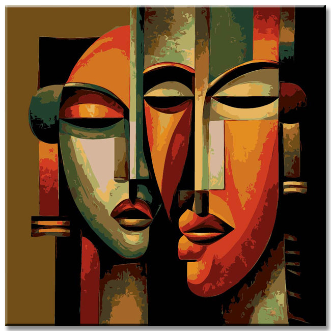 Malen nach Zahlen Abstrakte Figuren Mädchen