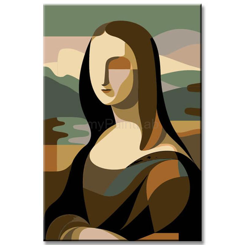 Malen nach Zahlen Plakat Mona Lisa im Minimalismus