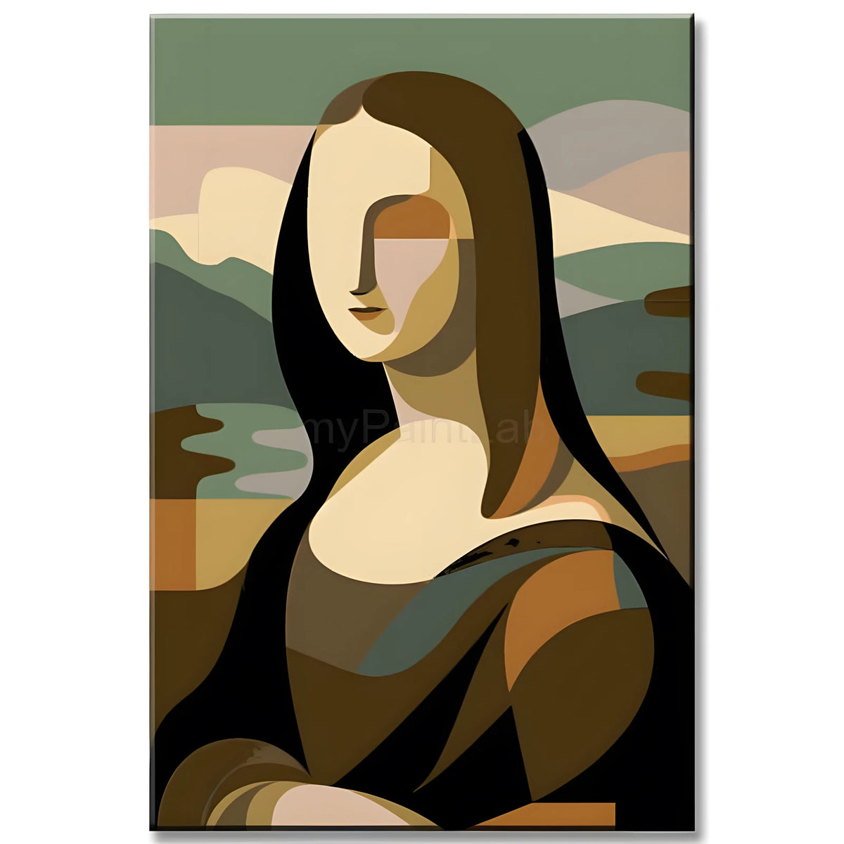 Malen nach Zahlen Plakat Mona Lisa im Minimalismus