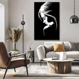 Malen nach Zahlen Schwarz-weiß Kunst Frau Porträt