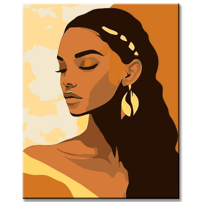 Malen nach Zahlen Mädchen mit langen Haaren