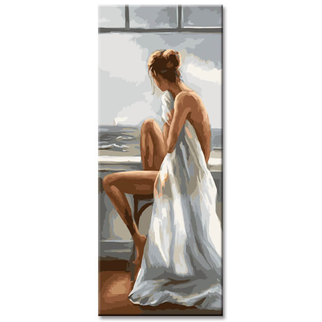 Malen nach Zahlen Abstrakte Kunst - Sitzende Frau Versand aus DE