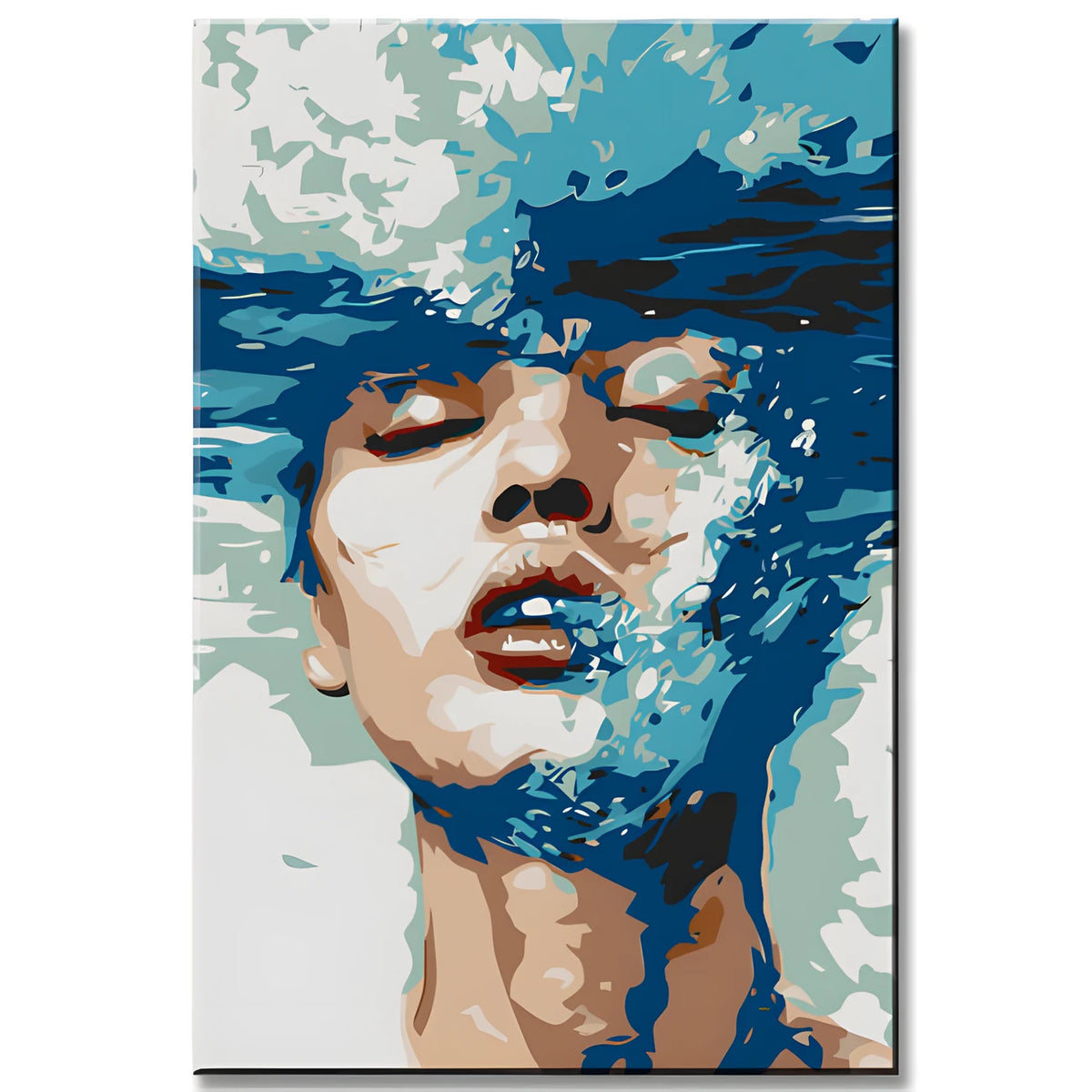 Malen nach Zahlen Freie Kunst - Gesicht mit Wasser