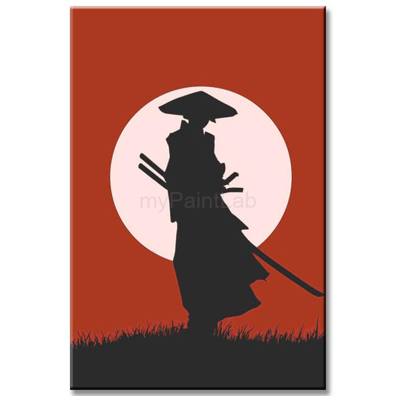 Malen nach Zahlen Roter Samurai Kunst