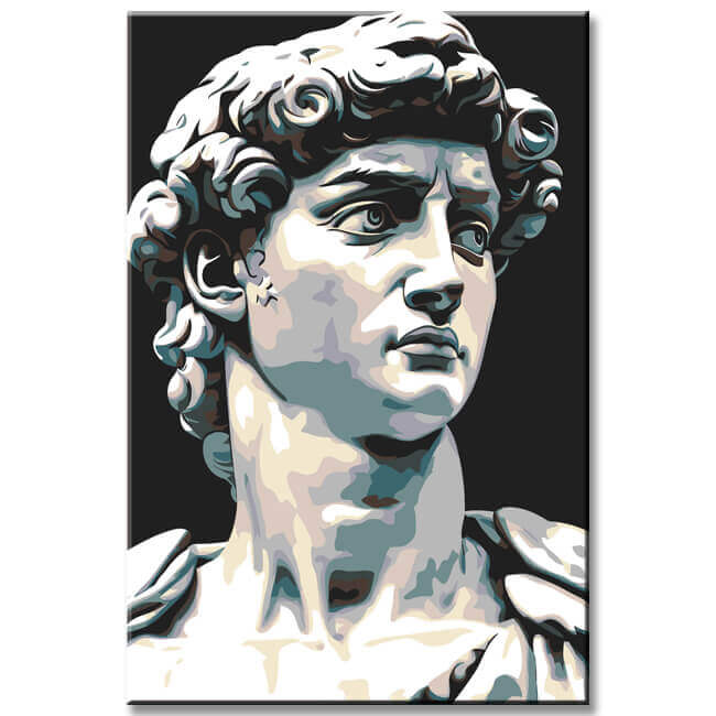 Malen nach Zahlen Statue von David Rom Kunst