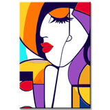 Malen nach Zahlen Geometrische Kunst Abstrakte Frau