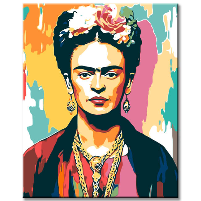 Malen nach Zahlen Frida Kahlo Farbporträt