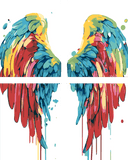 Malen nach Zahlen Regenbogen Engel Flügel 4-teilig
