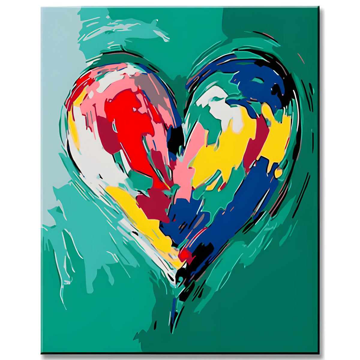 Malen nach Zahlen Buntes Pop-Art Herz