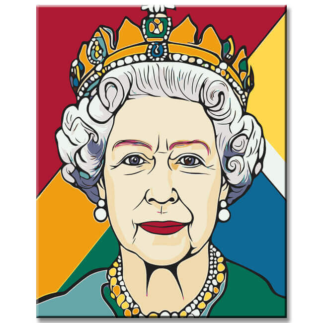 Malen nach Zahlen Porträt der Königin Queen von England
