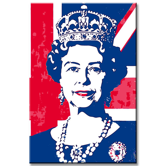 Malen nach Zahlen Britische Flagge Hintergrund Königin