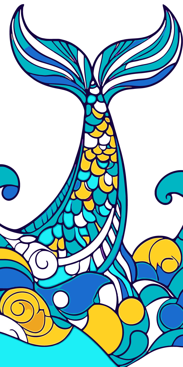 Malen nach Zahlen Mandala Fischschwanz