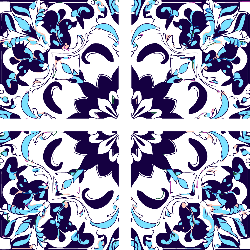 Malen nach Zahlen Quadratisches Mandala 4-teilig