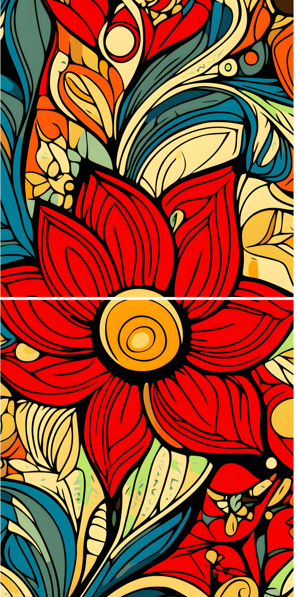 Malen nach Zahlen Mandala Blumen I 2-teilig