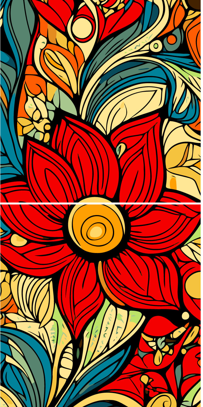 Malen nach Zahlen Mandala Blumen I 2-teilig