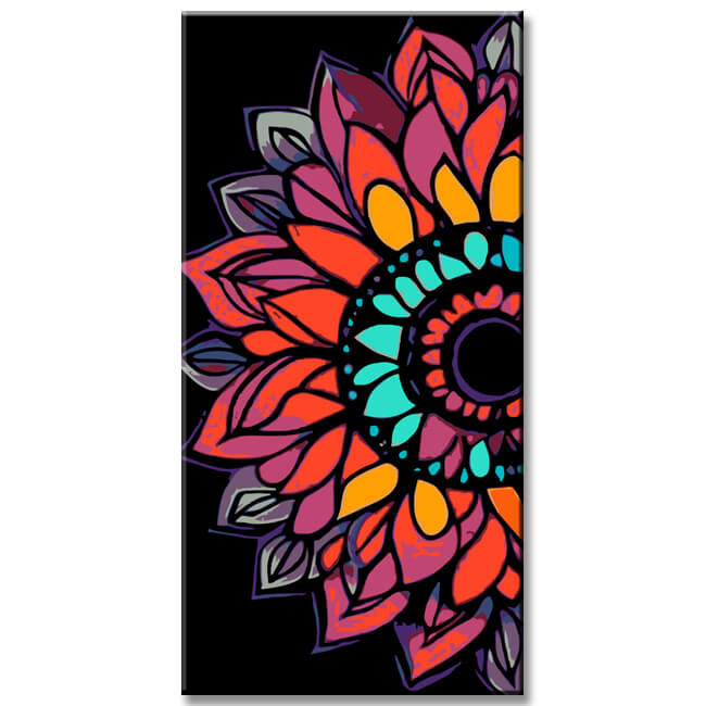 Malen nach Zahlen Rote Mandala Kunst