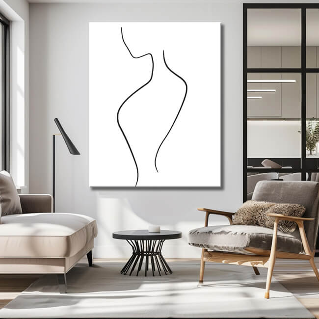 Malen nach Zahlen Kunst Minimalismus  Zeichnung Silhouette Mensch I