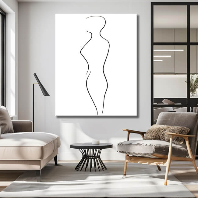 Malen nach Zahlen Kunst Minimalismus  Zeichnung Silhouette Mensch II