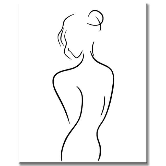 Malen nach Zahlen Kunst Minimalismus  Zeichnung Silhouette Frau I