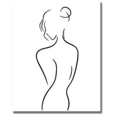 Malen nach Zahlen Kunst Minimalismus  Zeichnung Silhouette Frau I