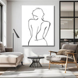 Malen nach Zahlen Kunst Minimalismus  Zeichnung Silhouette Frau II