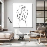 Malen nach Zahlen Kunst Minimalismus  Zeichnung Silhouette Mensch Scham