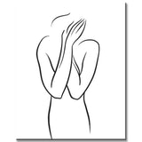 Malen nach Zahlen Kunst Minimalismus  Zeichnung Silhouette Mensch Scham