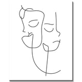 Malen nach Zahlen Kunst Minimalismus Zeichnung Zwei Gesichter I