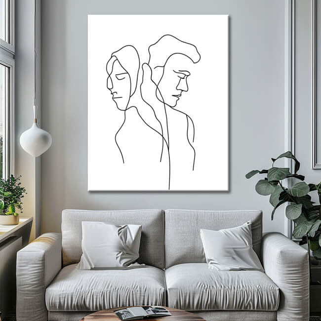 Malen nach Zahlen Kunst Minimalismus Zeichnung Zwei Menschen