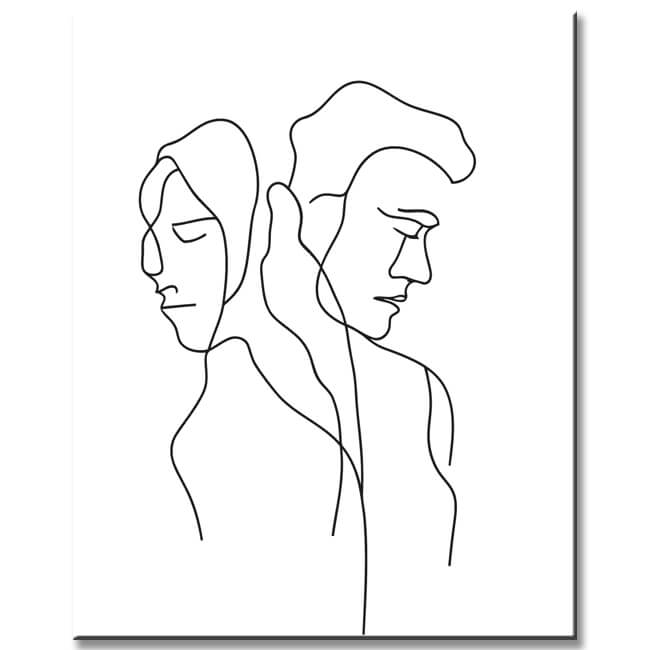 Malen nach Zahlen Kunst Minimalismus Zeichnung Zwei Menschen