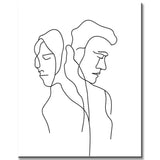 Malen nach Zahlen Kunst Minimalismus Zeichnung Zwei Menschen
