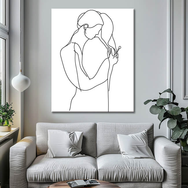 Malen nach Zahlen Kunst Minimalismus Zeichnung Liebende II