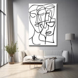 Malen nach Zahlen Kunst Minimalismus Zeichnung Drei Gesichter