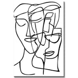Malen nach Zahlen Kunst Minimalismus Zeichnung Drei Gesichter